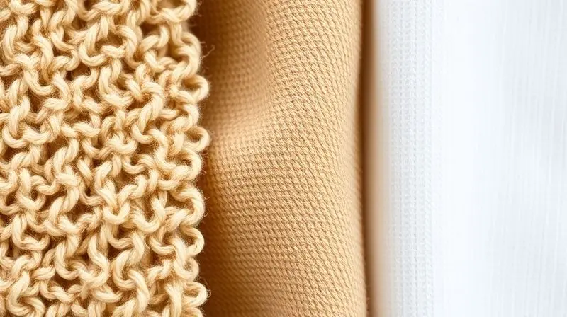 Um close-up mostrando as texturas distintas de um pano de microfibra, um de algodão e um sintético, lado a lado.