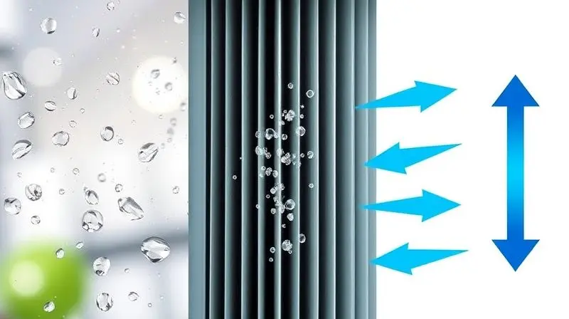 Imagem conceitual mostrando a diferença entre umidificador, purificador de ar e climatizador com símbolos visuais distintos.