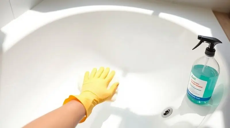 Pessoa realizando a limpeza e manutenção de uma banheira de hidromassagem, garantindo sua higiene e durabilidade com um pano macio.