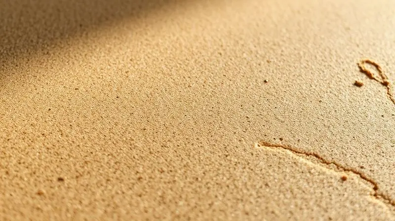 Extreme close-up, macro photo of a brand new, clean refractory pizza stone, highlighting its porous texture and sandy color, 
