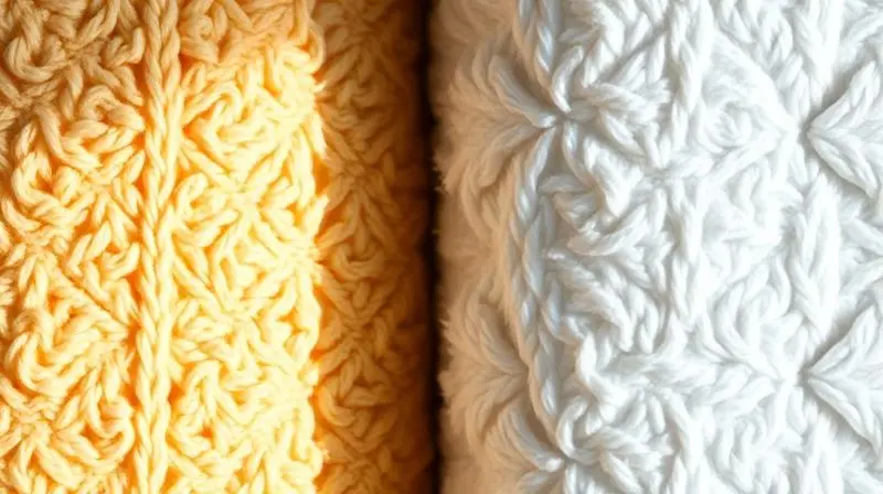 Extreme close-up macro shot of different high-quality towel textures side-by-side, showcasing the intricate weave and soft fi