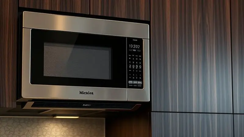 Extreme close-up, photorealistic shot focusing on the sleek, stainless steel finish and minimalist digital display of a moder