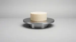 Uma bailarina para bolo profissional de alumínio, sem marca, em um fundo de estúdio claro, demonstrando sua estabilidade e design para confeitaria.