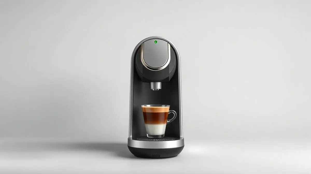 Fotografia profissional de uma cafeteira de cápsula estilo Dolce Gusto, representando os melhores modelos do mercado.