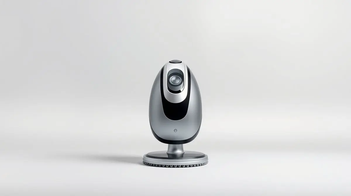 Fotografia profissional de um esfregão elétrico moderno, destacando seu design e eficiência em um fundo neutro para um artigo de review.