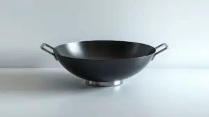 Fotografia profissional de uma panela wok moderna e antiaderente, representando os melhores modelos do mercado.