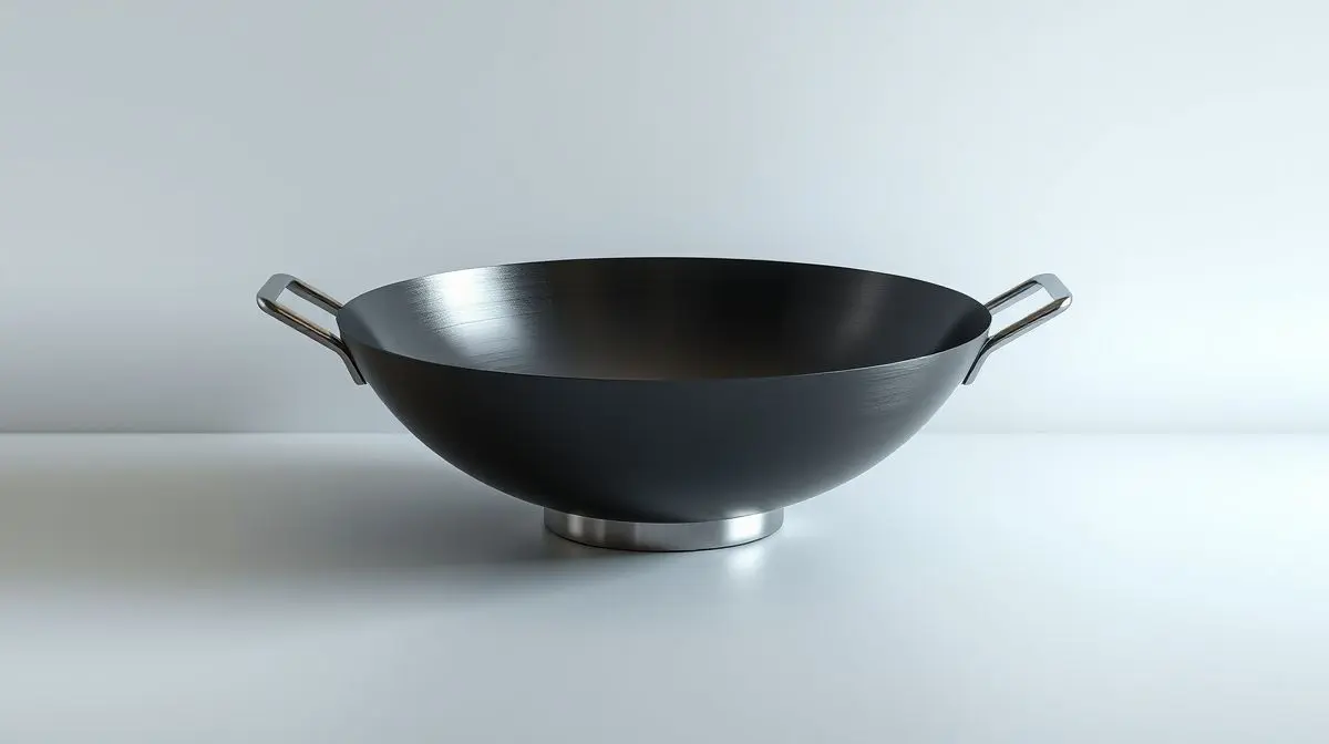 Fotografia profissional de uma panela wok moderna e antiaderente, representando os melhores modelos do mercado.
