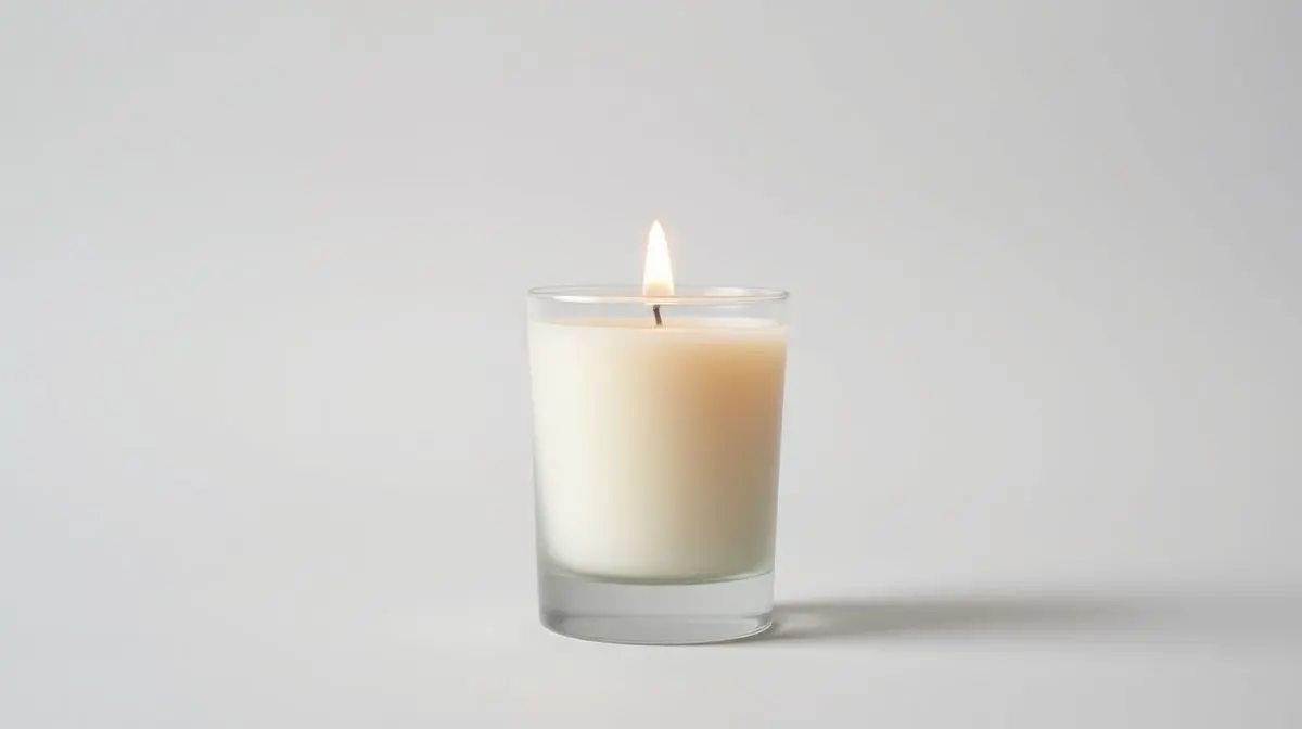 Vela aromática elegante com chama acesa, simbolizando as melhores velas do mercado para relaxamento e bem-estar.
