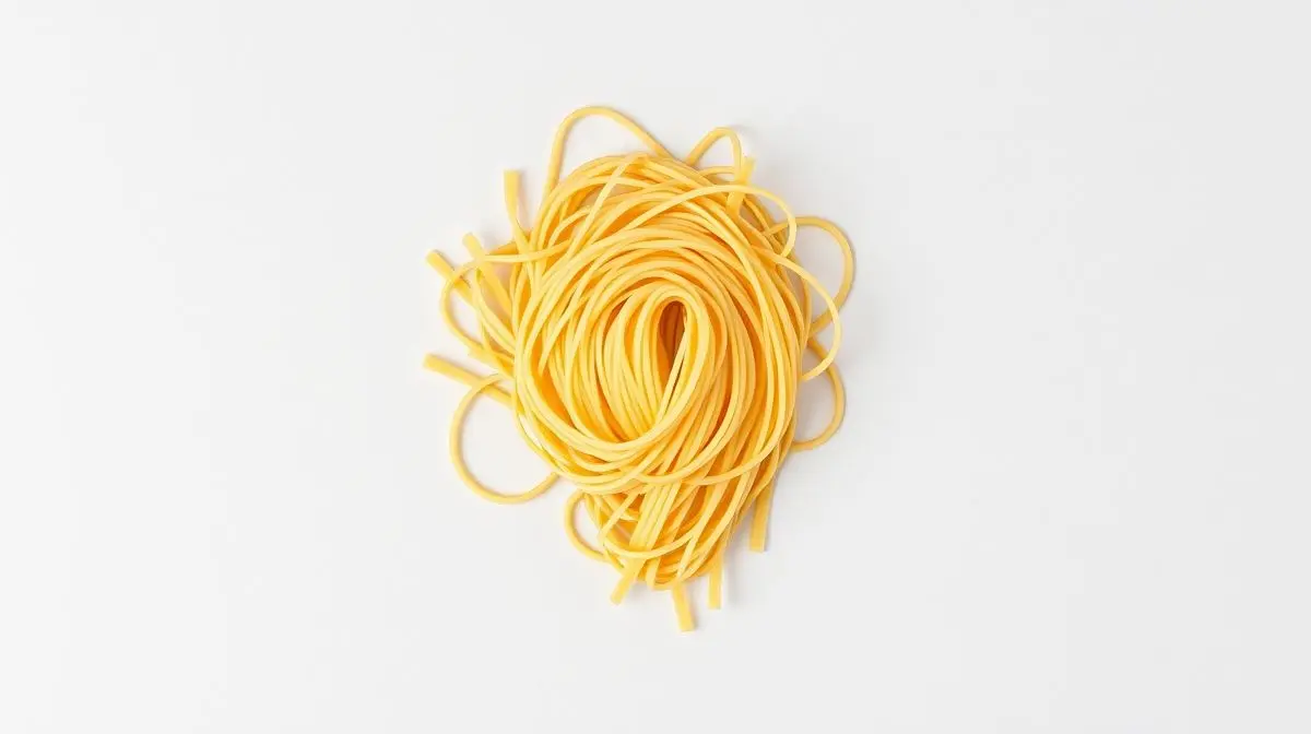 Fotografia profissional de um ninho de macarrão espaguete, representando as melhores marcas de macarrão para comprar.