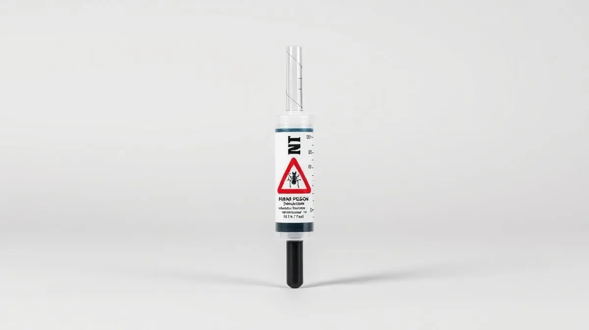 Fotografia profissional de um veneno para formigas em gel, representando os melhores produtos para controle de pragas.