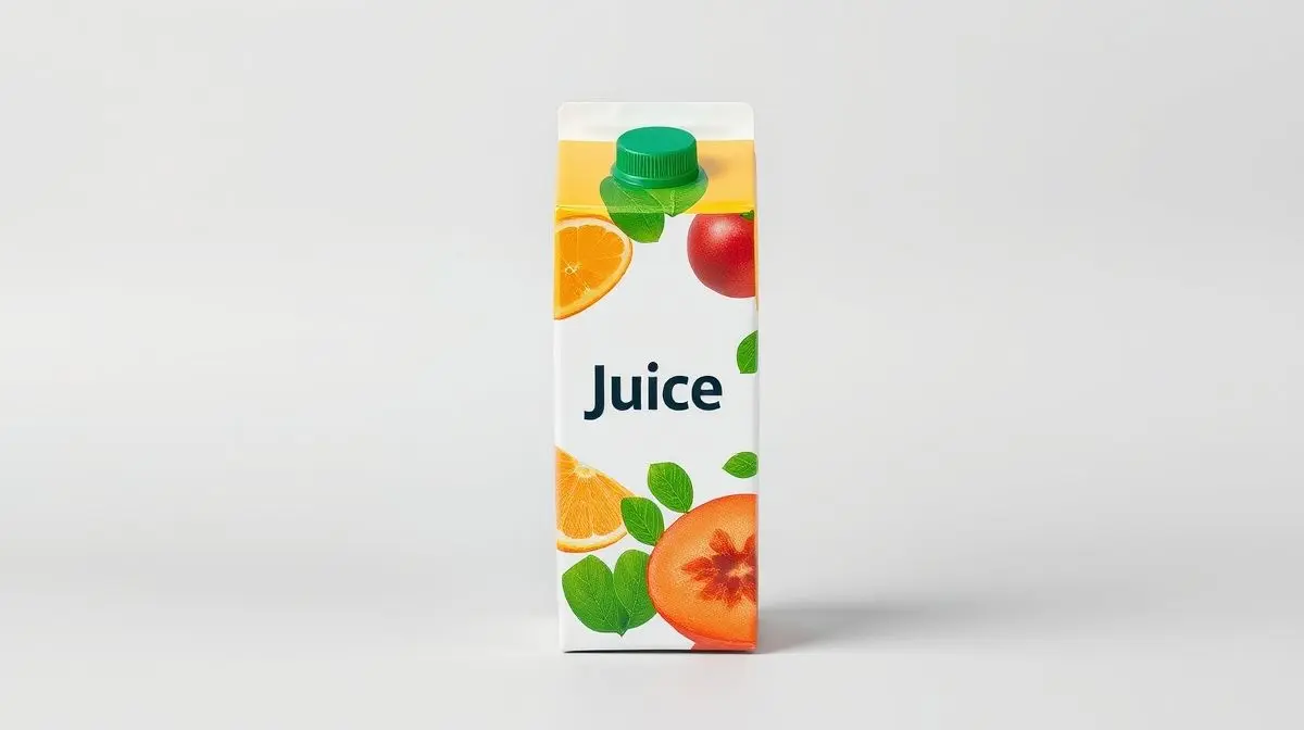 Fotografia profissional de um suco de caixinha genérico e moderno, representando os melhores sucos de caixinha do mercado.