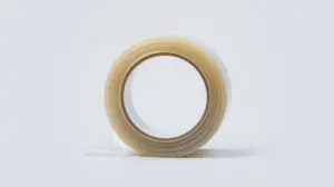 Fotografia profissional de um rolo de fita dupla face transparente, representando as melhores fitas dupla face para fixação disponíveis no mercado.