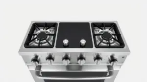 Fotografia profissional de um fogão 4 bocas moderno, simbolizando os melhores modelos para comprar e equipar sua cozinha.