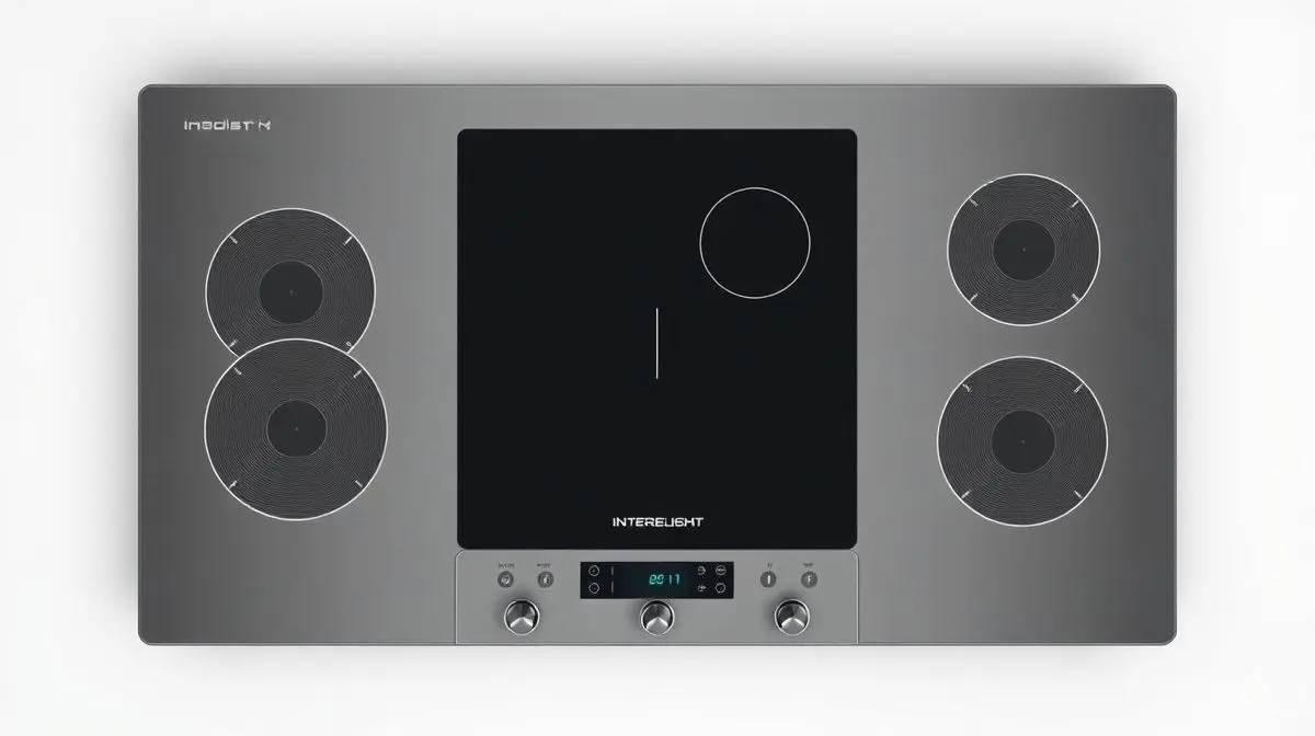 Fotografia profissional de um cooktop 4 bocas moderno de vidro, simbolizando os melhores modelos para equipar sua cozinha.