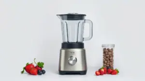 Fotografia profissional de um liquidificador moderno e potente, representando os melhores modelos disponíveis no mercado.