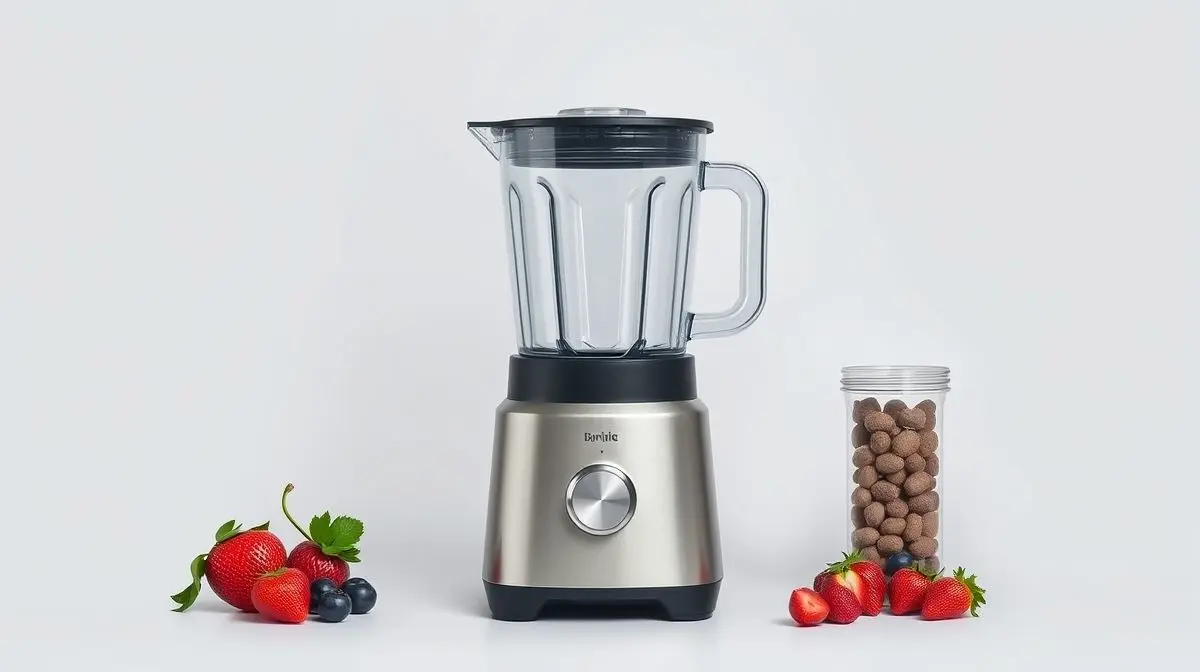 Fotografia profissional de um liquidificador moderno e potente, representando os melhores modelos disponíveis no mercado.