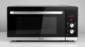 Fotografia profissional de um forno elétrico moderno e sofisticado, simbolizando os melhores modelos disponíveis no mercado.