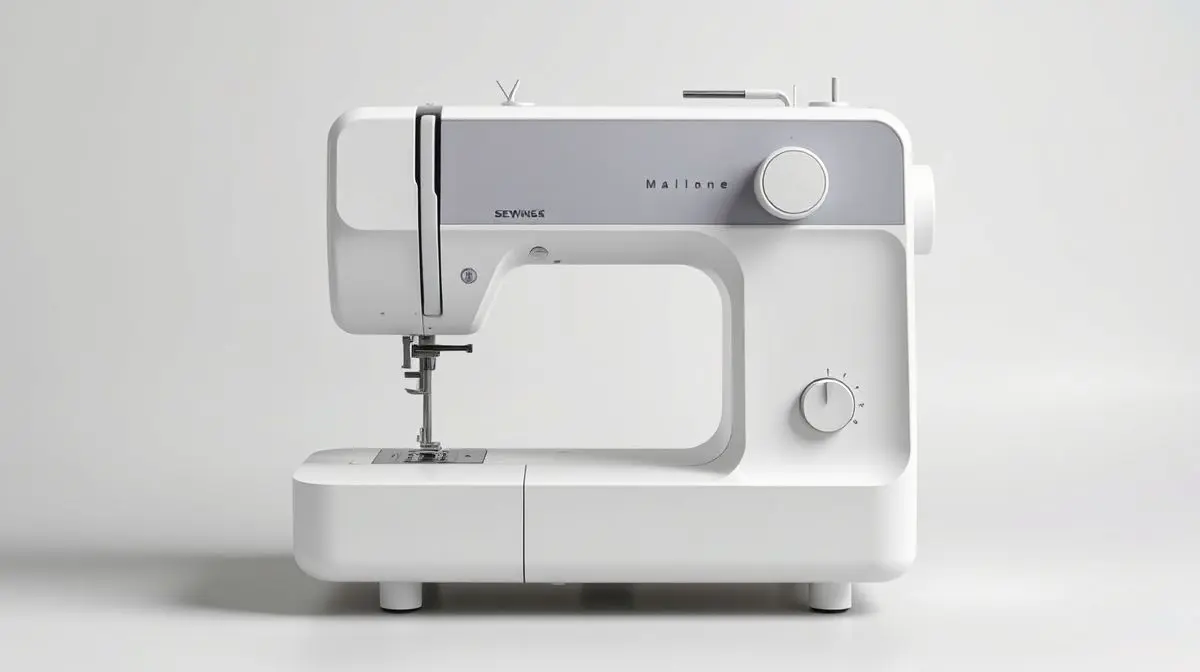 Fotografia profissional de uma máquina de costura doméstica moderna, representando os melhores modelos para comprar.