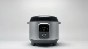 Fotografia profissional de uma panela elétrica de arroz moderna, representando os melhores modelos disponíveis no mercado.