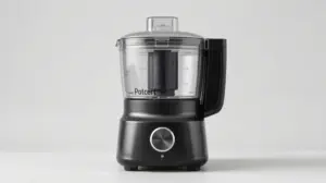 Fotografia profissional de um processador de alimentos moderno, representando os melhores e mais eficientes modelos do mercado.