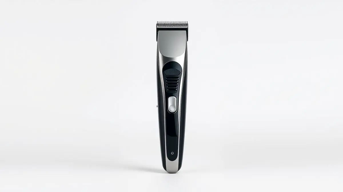 Fotografia profissional de uma máquina de cortar cabelo moderna, representando os melhores modelos para uso pessoal disponíveis no mercado.