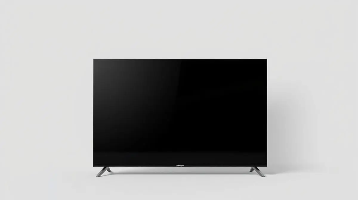 Fotografia profissional de uma TV moderna com tela ultrafina, representando os melhores modelos de smart TV do mercado.