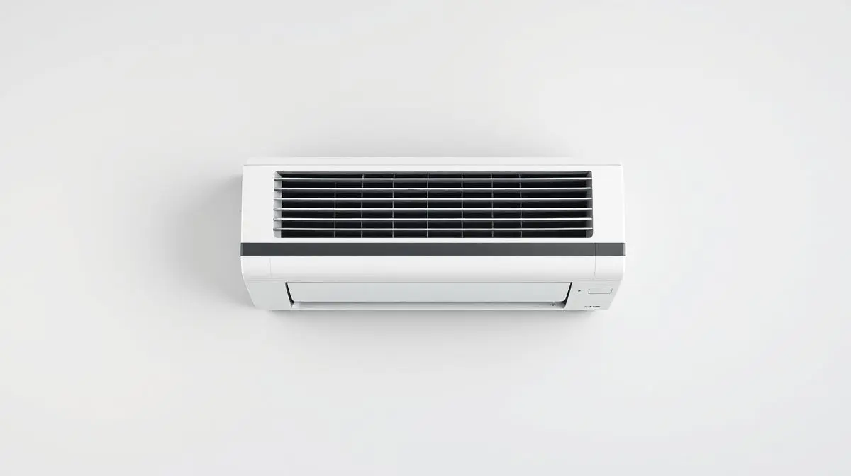 Fotografia profissional de um ar-condicionado split inverter moderno, representando os melhores modelos para comprar.