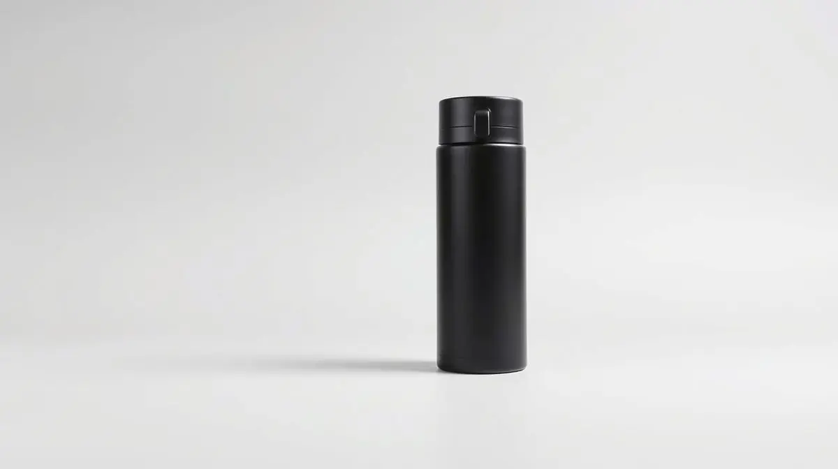 Fotografia profissional de uma garrafa térmica para café, moderna e elegante, representando os melhores modelos para manter sua bebida quente.