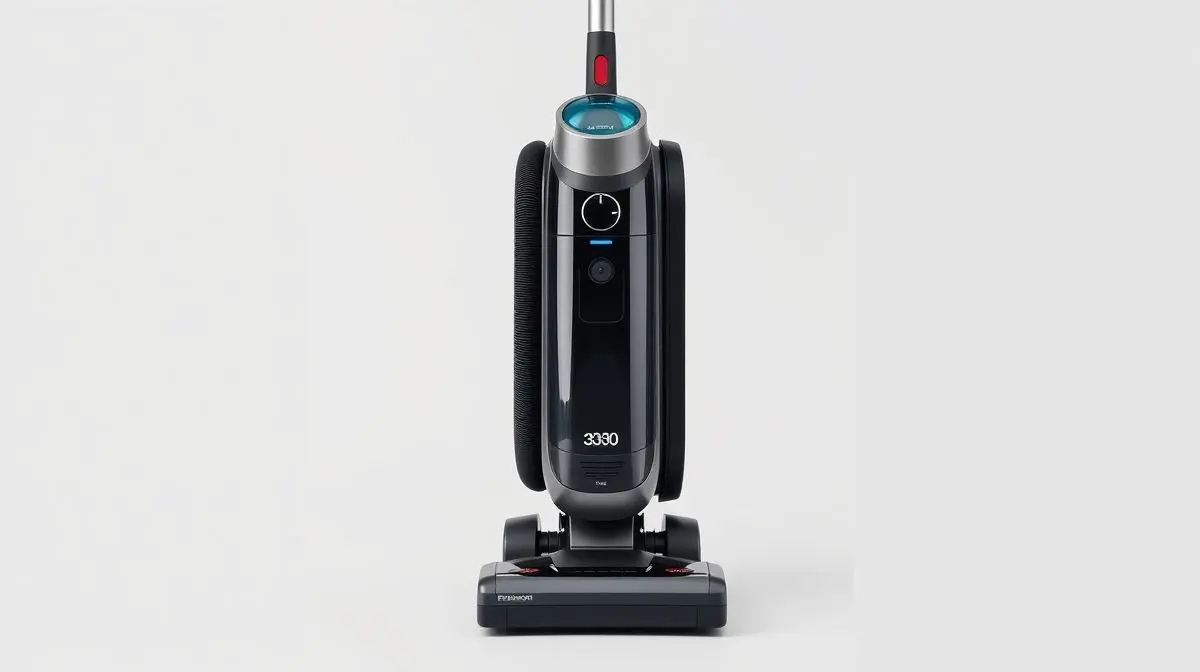 Fotografia profissional de um aspirador de pó vertical moderno, simbolizando os melhores modelos para uma limpeza eficiente e prática da casa.