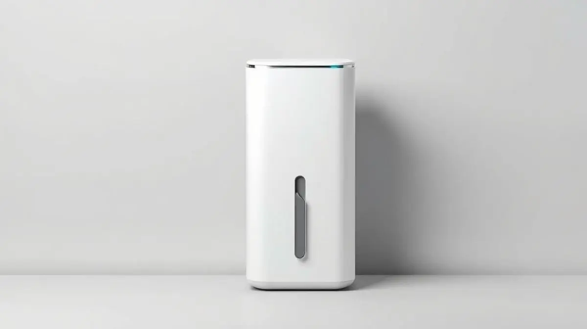 Fotografia profissional de um purificador de água moderno e elegante, representando os melhores modelos para ter em casa.