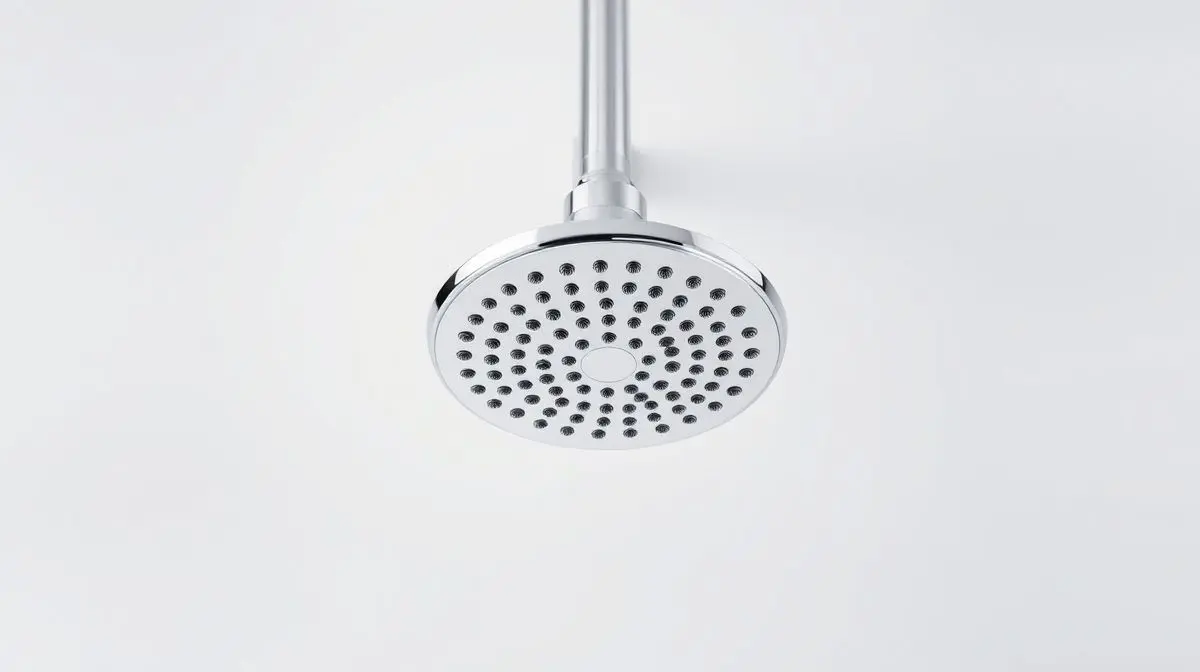Fotografia profissional de uma ducha moderna cromada, representando os melhores chuveiros e duchas para um banho relaxante e perfeito.