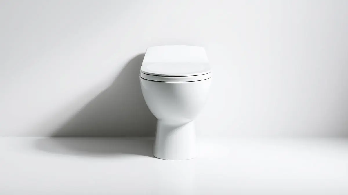 Fotografia profissional de um vaso sanitário monobloco moderno, representando os melhores modelos para comprar e instalar em seu banheiro.