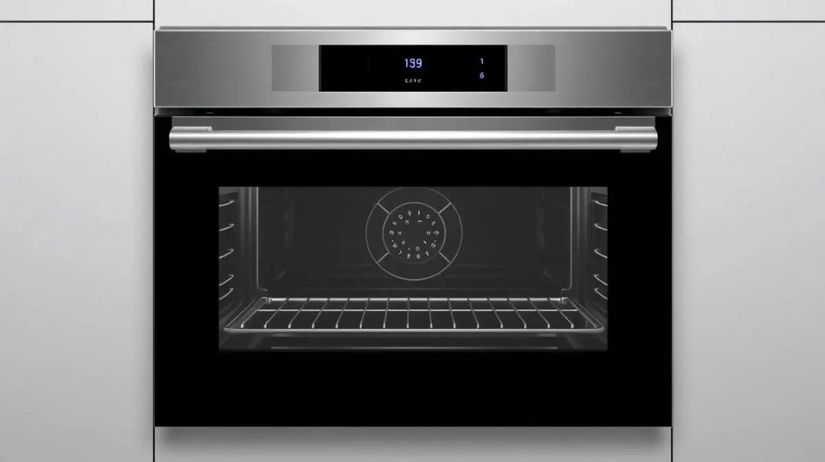 Fotografia profissional de um moderno forno de embutir a gás, representando os melhores modelos para cozinhas planejadas e funcionais.