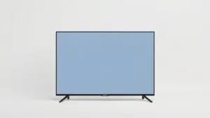Fotografia profissional de uma TV de 55 polegadas moderna com design elegante, representando os melhores modelos para comprar.