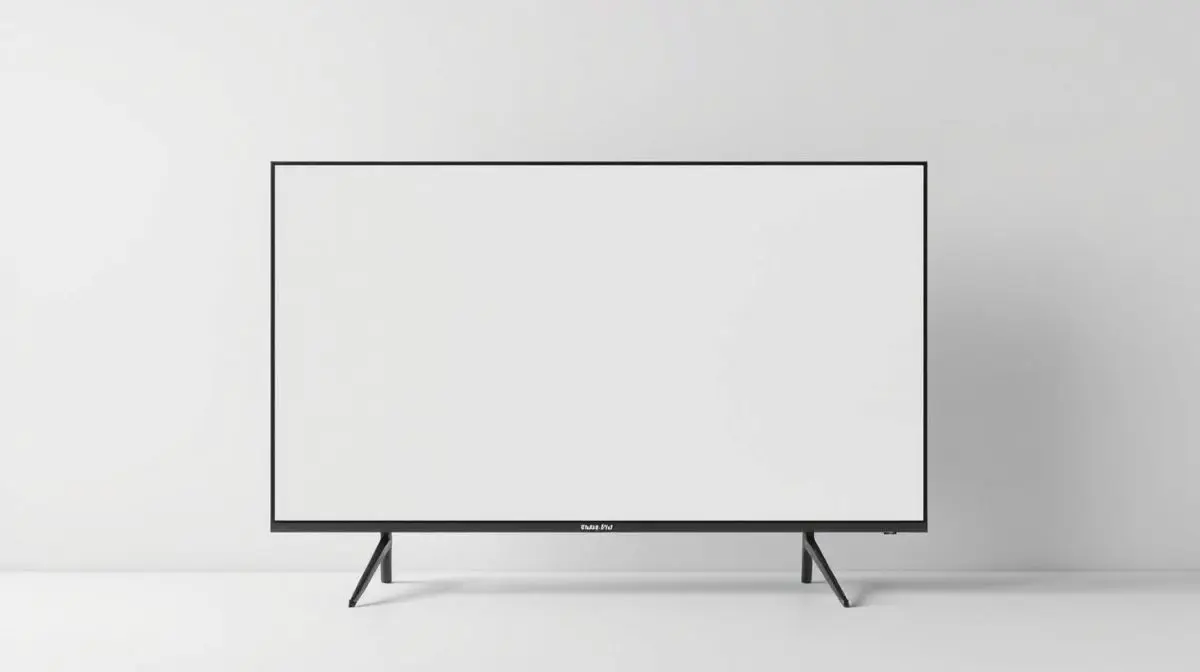 Fotografia de uma TV de 65 polegadas moderna e sem marca, representando as melhores opções de televisores do mercado.