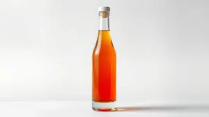 Fotografia profissional de uma garrafa de xarope para drinks, ilustrando os melhores produtos para coquetéis em casa ou em bares.