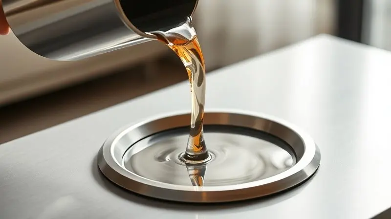 Abastecendo o reservatório de uma lareira ecológica com bioetanol, destacando o queimador em aço inox.