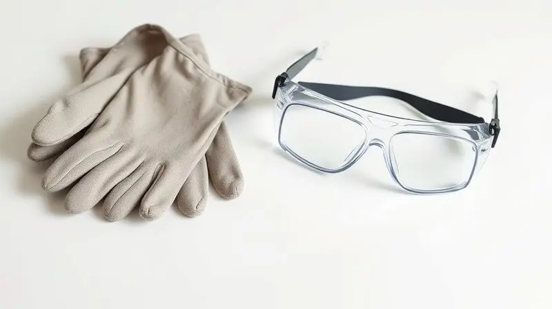 Equipamentos de proteção individual (EPI), incluindo luvas de borracha e óculos de segurança, essenciais para manusear limpa pedras com segurança.