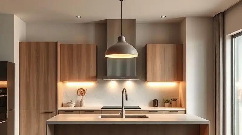 Instalação de luminária pendente em ilha de cozinha