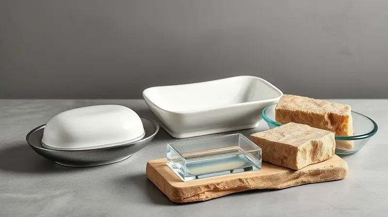Coleção de manteigueiras feitas de diferentes materiais: vidro, porcelana, aço inoxidável e pedra, para ajudar na escolha ideal.