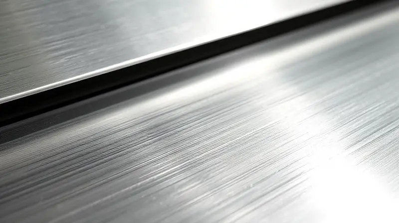 Detalhe macro da textura de aço inox de uma churrasqueira a gás de bancada, ilustrando a durabilidade e qualidade do material.